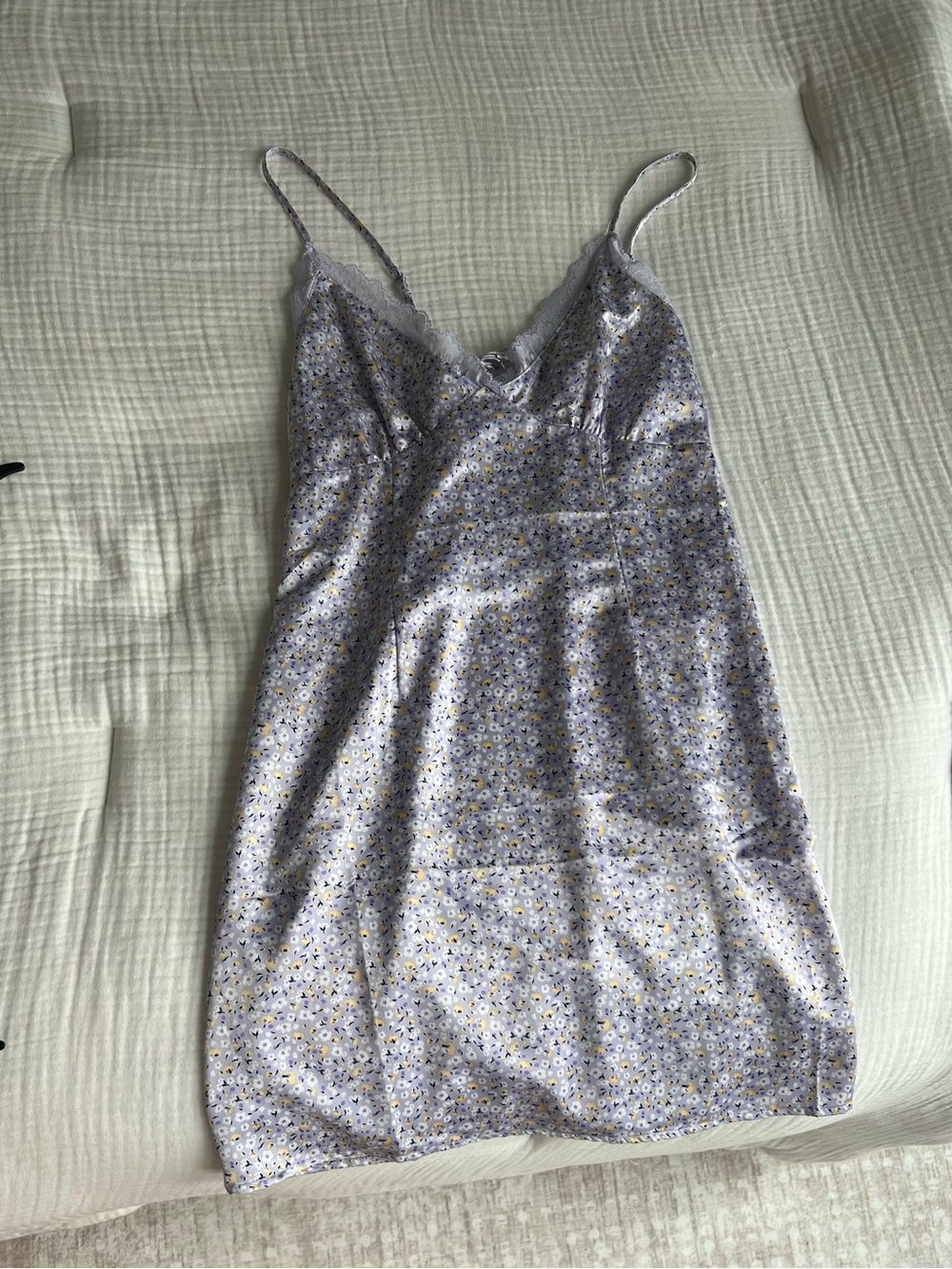 Divided Lavender Floral Slip Dress with Yellow and White Blossoms H&M